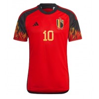 Camisa de Futebol Bélgica Eden Hazard #10 Equipamento Principal Mundo 2022 Manga Curta